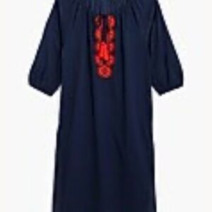 J. Crew- Navy Women's Swim Coverup with Embroidered Detail